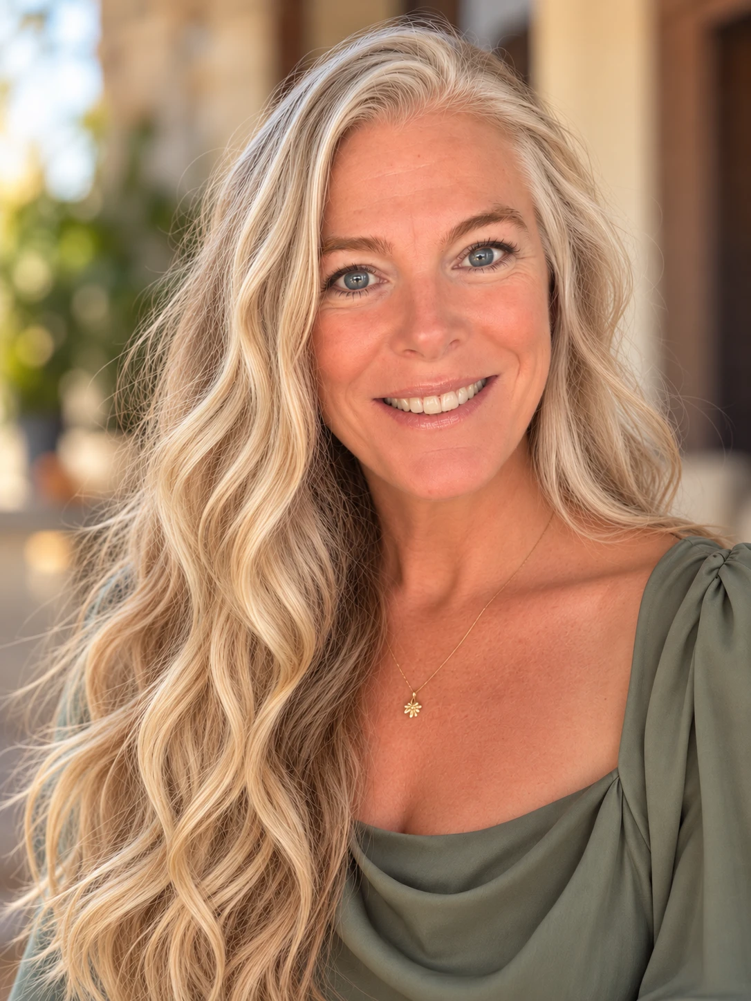 Melisa Mahoney, wedding officiant, smiling outdoors in Lake Havasu City